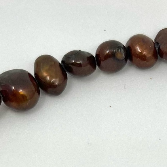 Red Jasper Necklace Natural Gemstones- AAA Nugget Bronze Color Freshwater Pearl - Picture 13 of 14